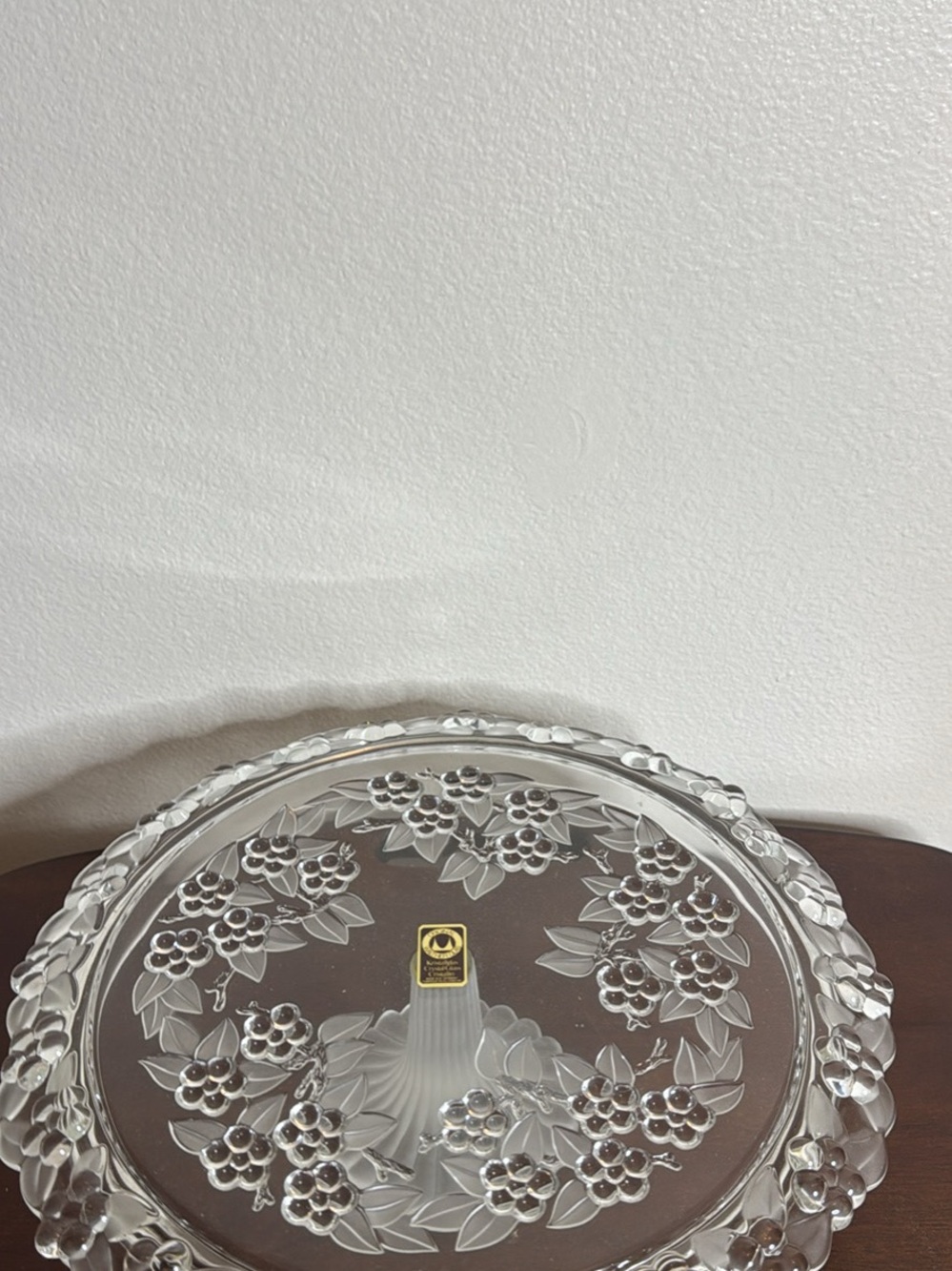 NIB Vintage Crystal Walther Glad Cake Stand